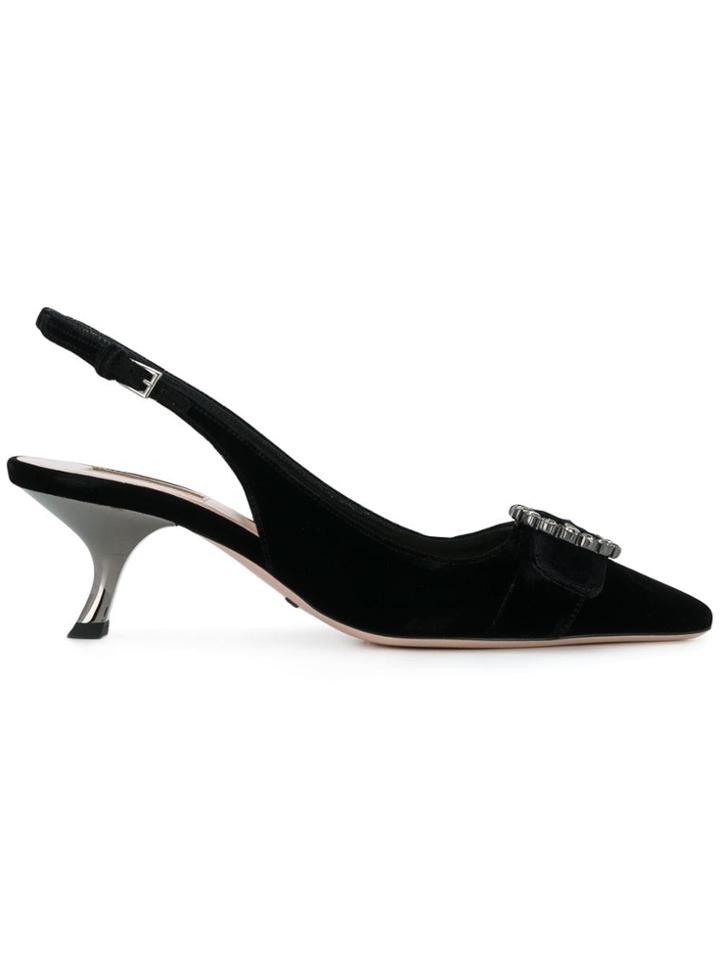 Sebastian Buckle Sling-back Pumps - Black