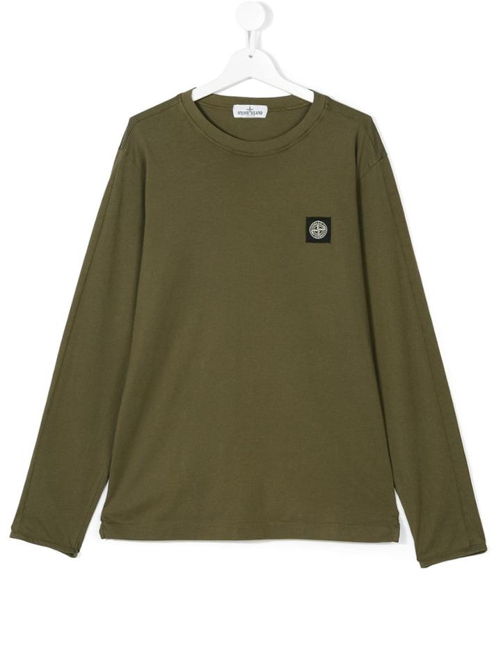 Stone Island Junior Long Sleeved T-shirt - Green