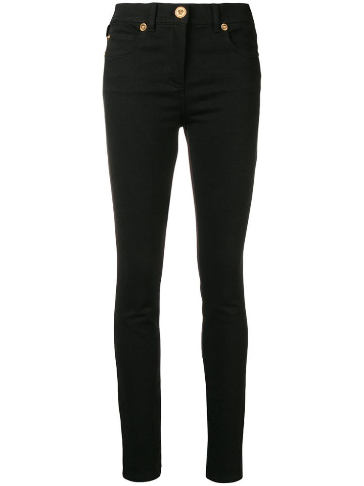 Versace Medusa Stud Skinny Jeans - Black