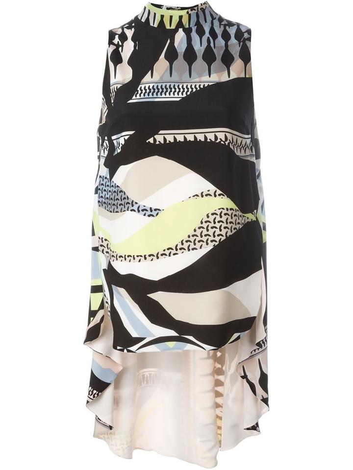 Antonio Berardi Patterned Asymmetric Hem Top