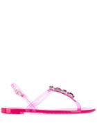 Casadei Crystal Embellished Sandals - Pink