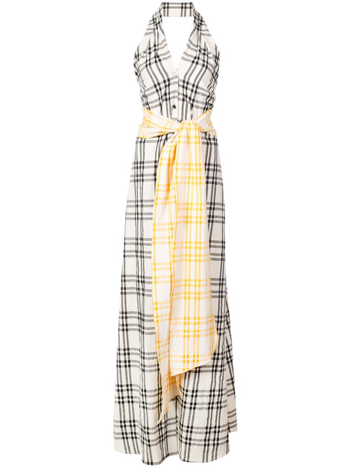 Rosie Assoulin Checked Maxi Dress - White
