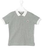 Moncler Kids - Contrast Collar Polo Shirt - Kids - Cotton - 12 Yrs, Grey