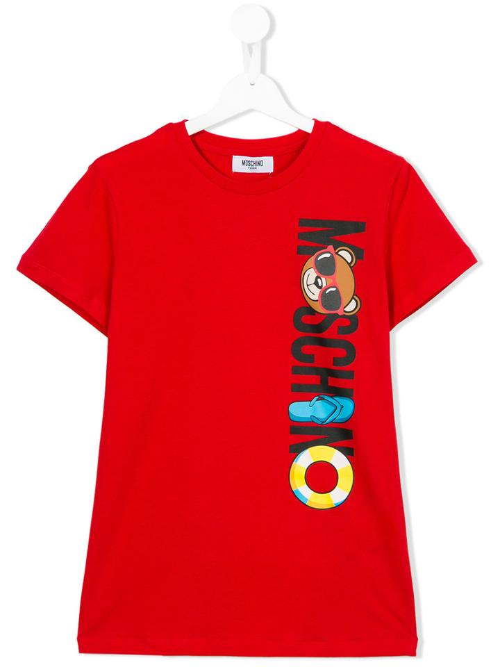 Moschino Kids Logo Print T-shirt, Boy's, Size: 14 Yrs, Red