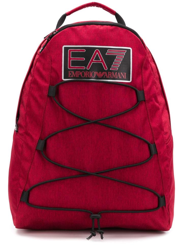 Ea7 Emporio Armani Logo Patch Backpack - Red
