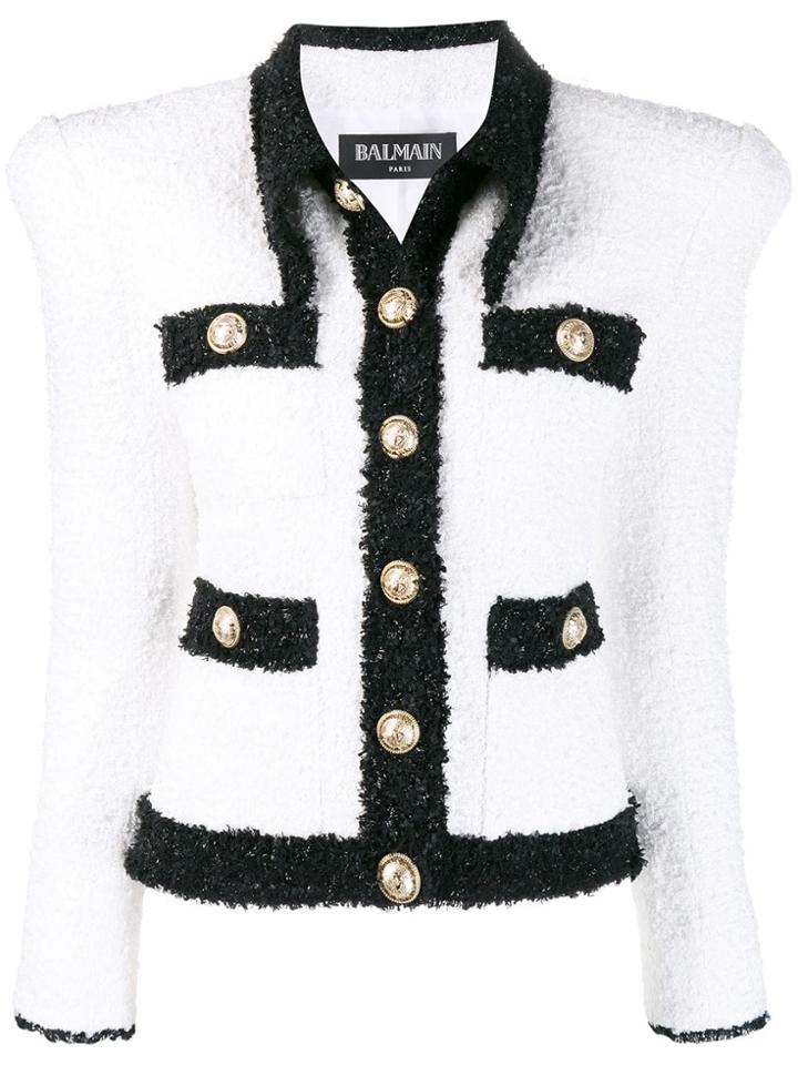 Balmain Metallic Tweed Jacket - White