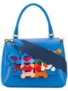 Anya Hindmarch - Embroidered Tote - Women - Leather - One Size, Blue, Leather