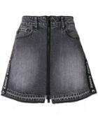 Marcelo Burlon County Of Milan Short Denim Skirt - Grey