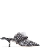 Midnight 00 Antoinette 55mm Tulle Polka Dot Mules - Black