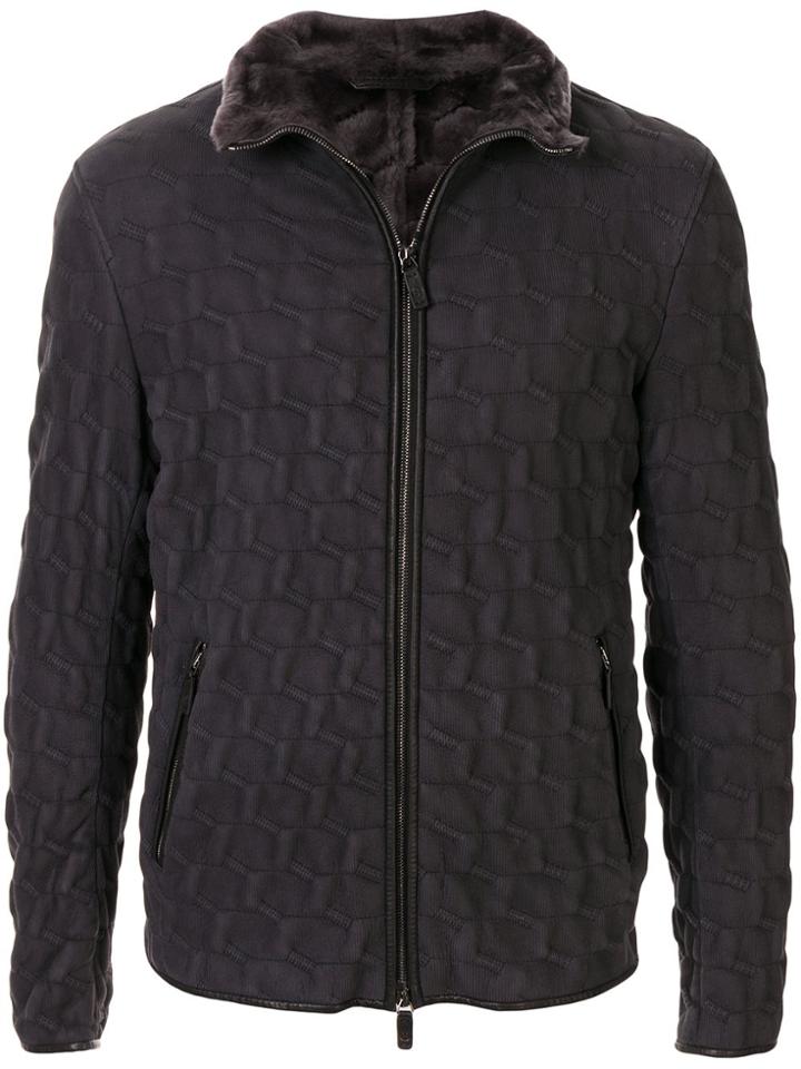 Giorgio Armani Fur Collar Jacket - Grey