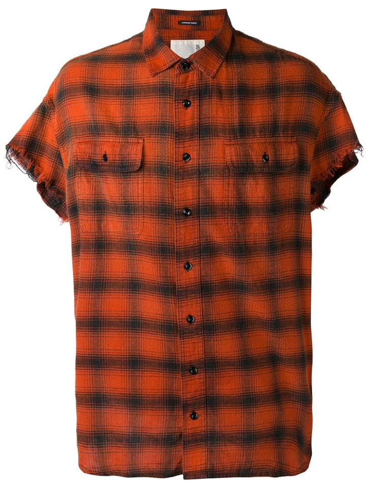 R13 Short Sleeve Shirt, Men's, Size: Xs, Red, Cotton