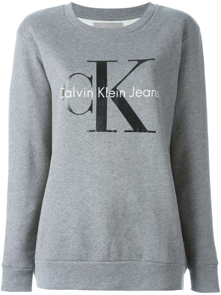 Ck Jeans Lettering Logo Sweatshirt - Grey