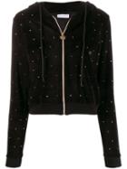 Chiara Ferragni Embellished Velvet Hoodie - Black
