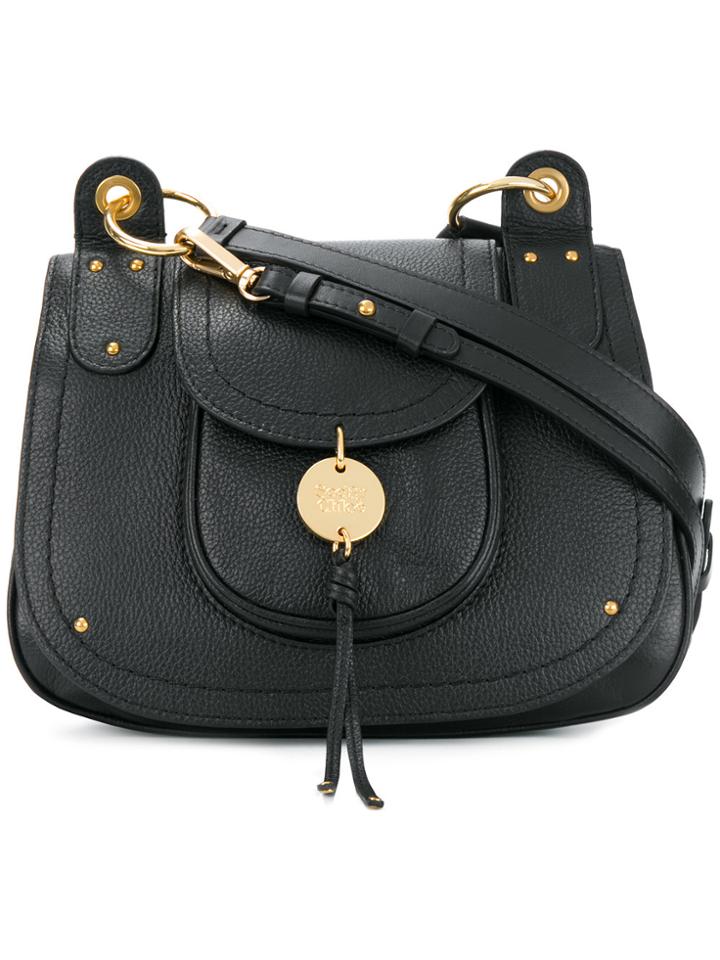 See By Chloé Logo Plaque Shoulder Bag - Black