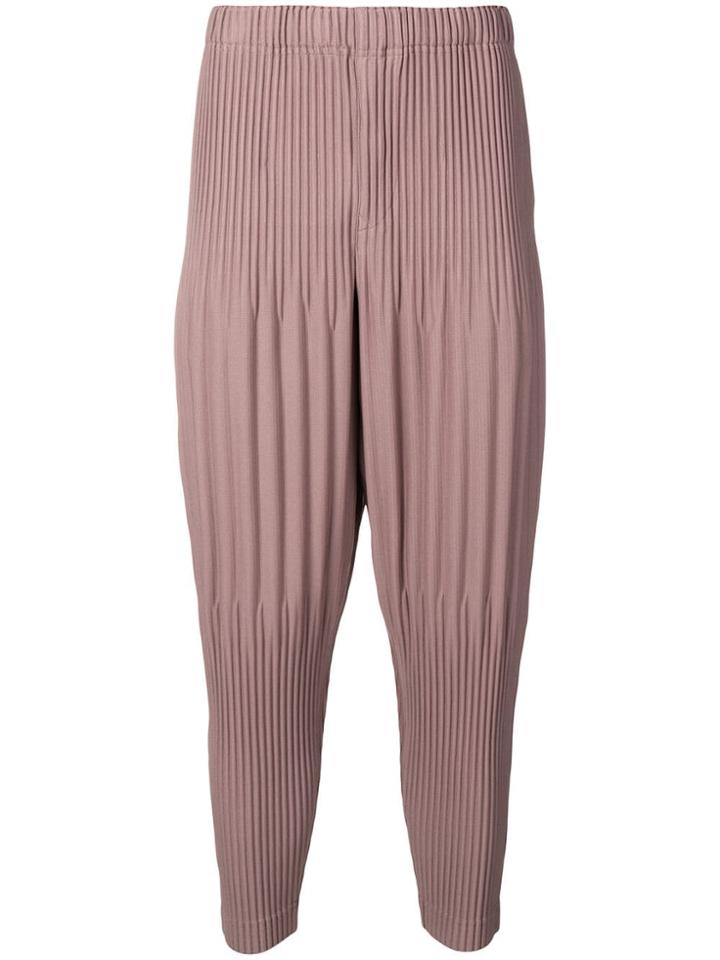 Homme Plissé Issey Miyake Plissé Tapered Trousers - Pink