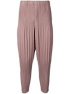 Homme Plissé Issey Miyake Plissé Tapered Trousers - Pink