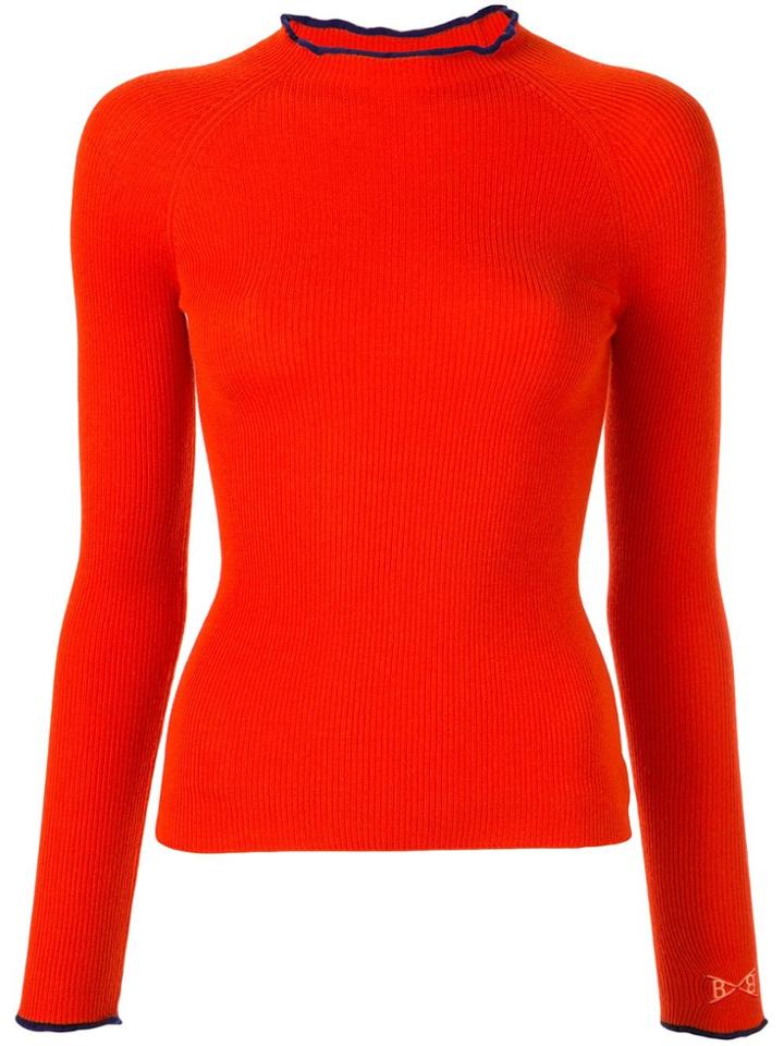 Barrie Ribbed Knitted Top - Orange