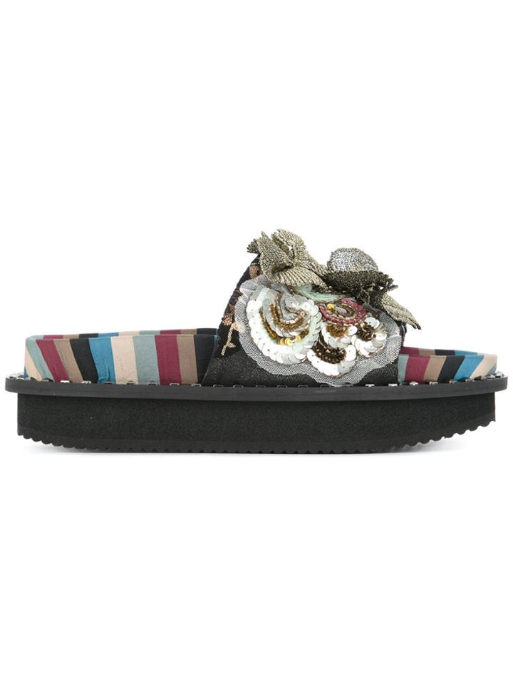 Antonio Marras Floral Embellished Sandals - Multicolour