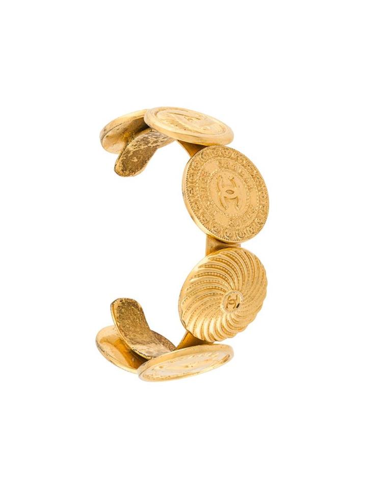 Chanel Vintage Astrology Coin Cuff, Women's, Metallic