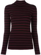 Twin-set Striped Mock Neck Jumper, Women's, Size: Small, Black, Polyester/viscose