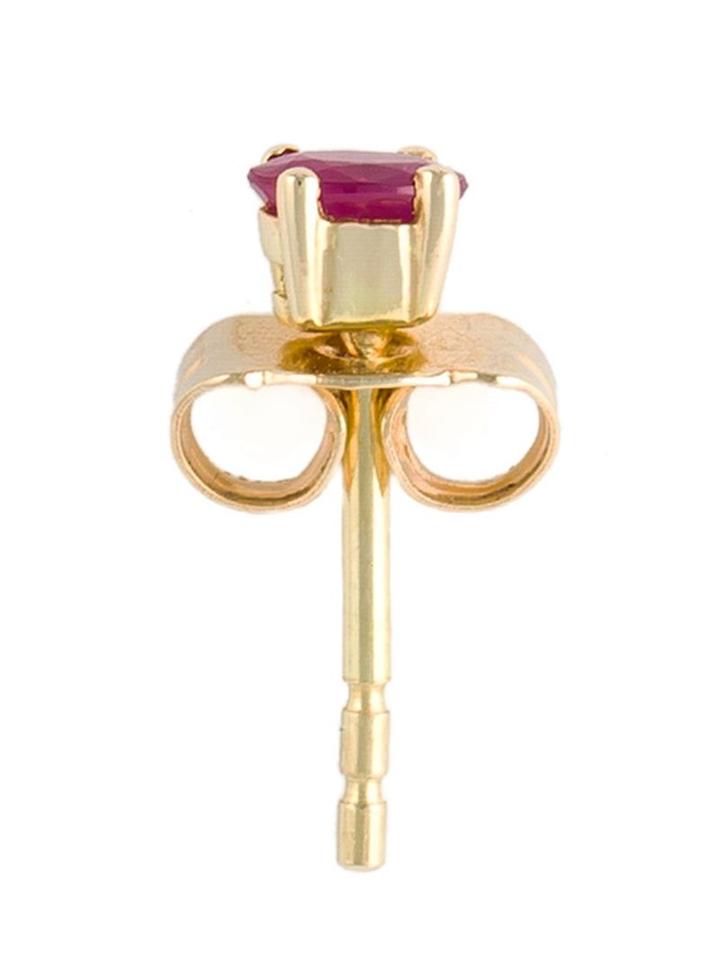 Wouters & Hendrix Gold Ruby Stud Earring, Women's, Metallic, Gold/ruby