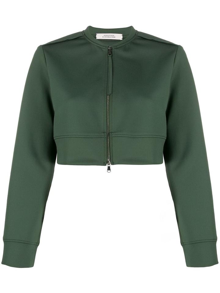 Dorothee Schumacher Cropped Zipped Jacket - Green