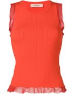 Twin-set Ruffle-trim Knitted Top - Red