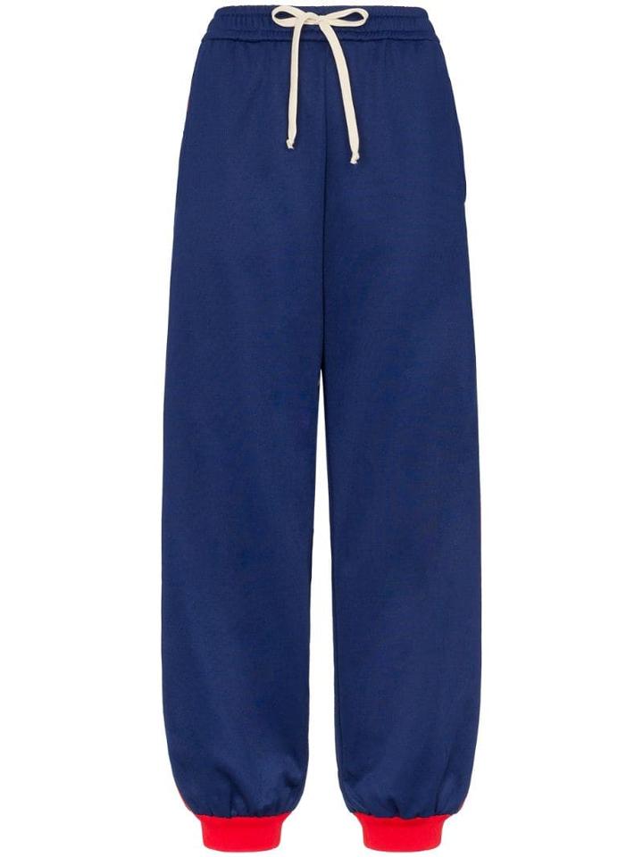 Gucci Logo-stripe Track Pants - Blue