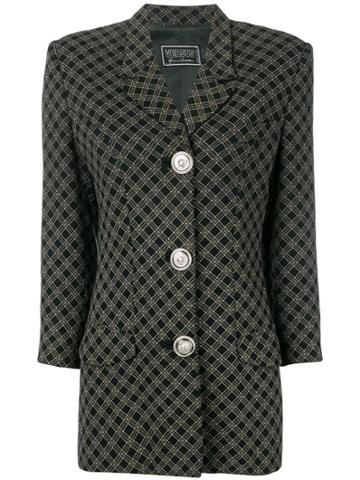 Versus Vintage 1990's Tartan Blazer - Black