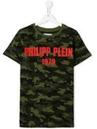 Philipp Plein Junior Camouflage Print T-shirt - Green