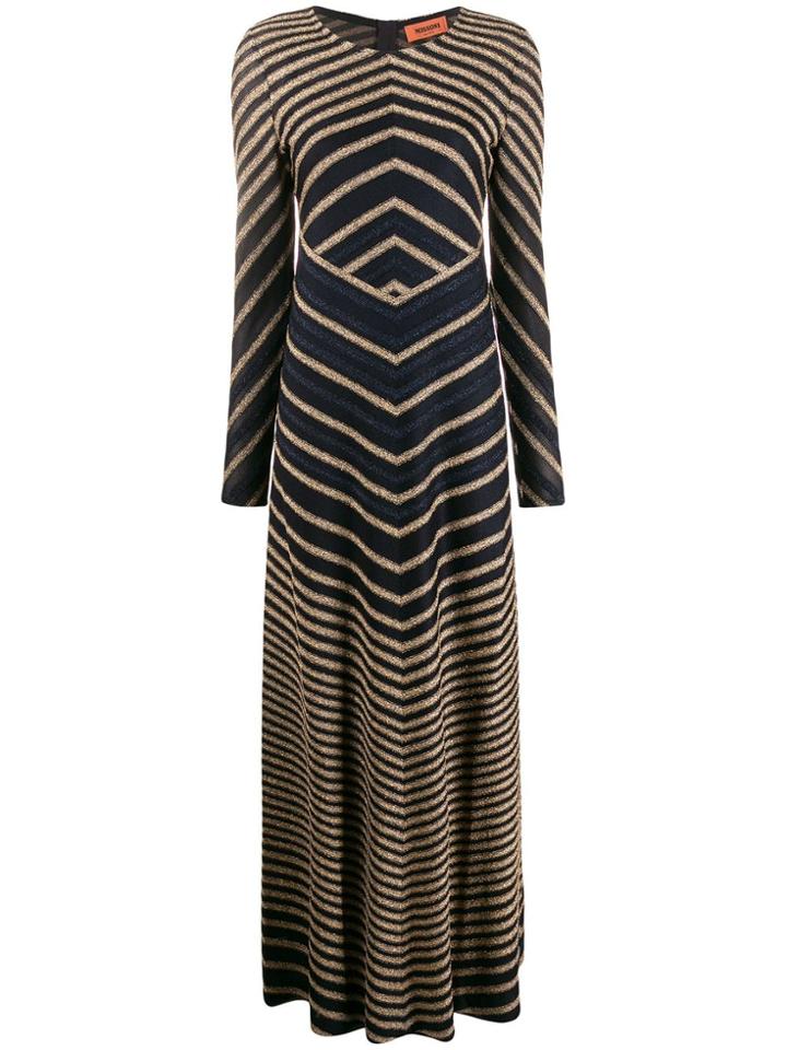 Missoni Chevron-stripe Maxi-dress - Blue