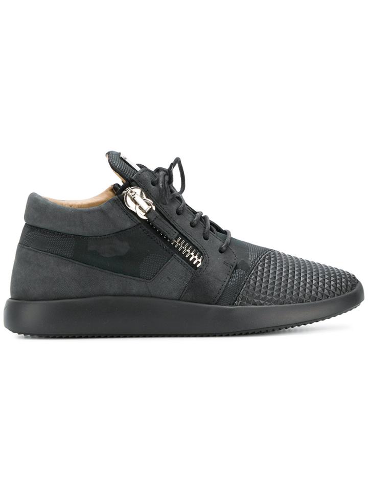 Giuseppe Zanotti Design Studded Camo Low-top Sneakers - Black