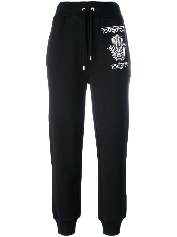 Moschino Hamsa Hand Trackpants, Women's, Size: Small, Black, Cotton