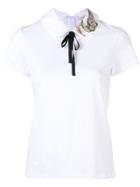 Red Valentino Contrast Neck Tie T-shirt - White