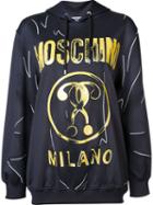 Moschino Question Mark Logo Hoodie, Women's, Size: 40, Black, Cotton/polyester
