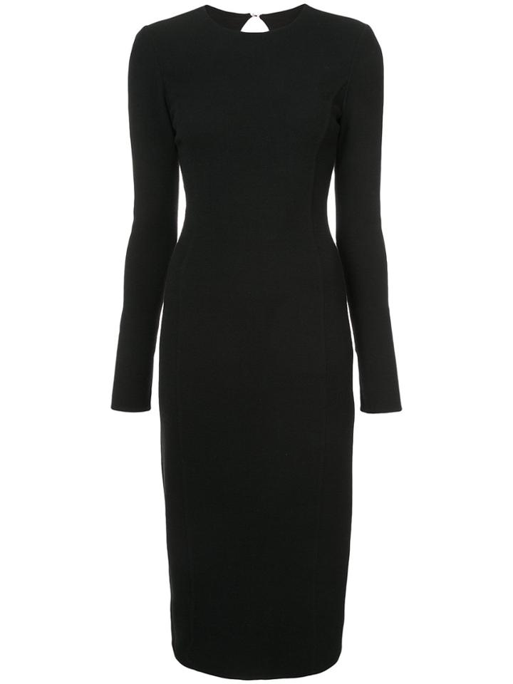 Oscar De La Renta Open Back Pencil Dress - Black