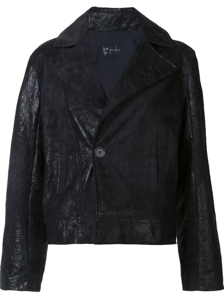 Judson Harmon 'cropped Moto' Jacket, Women's, Size: Large, Black, Lamb Skin/aluminium
