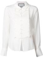 Alexis Pleated Bib Shirt - White
