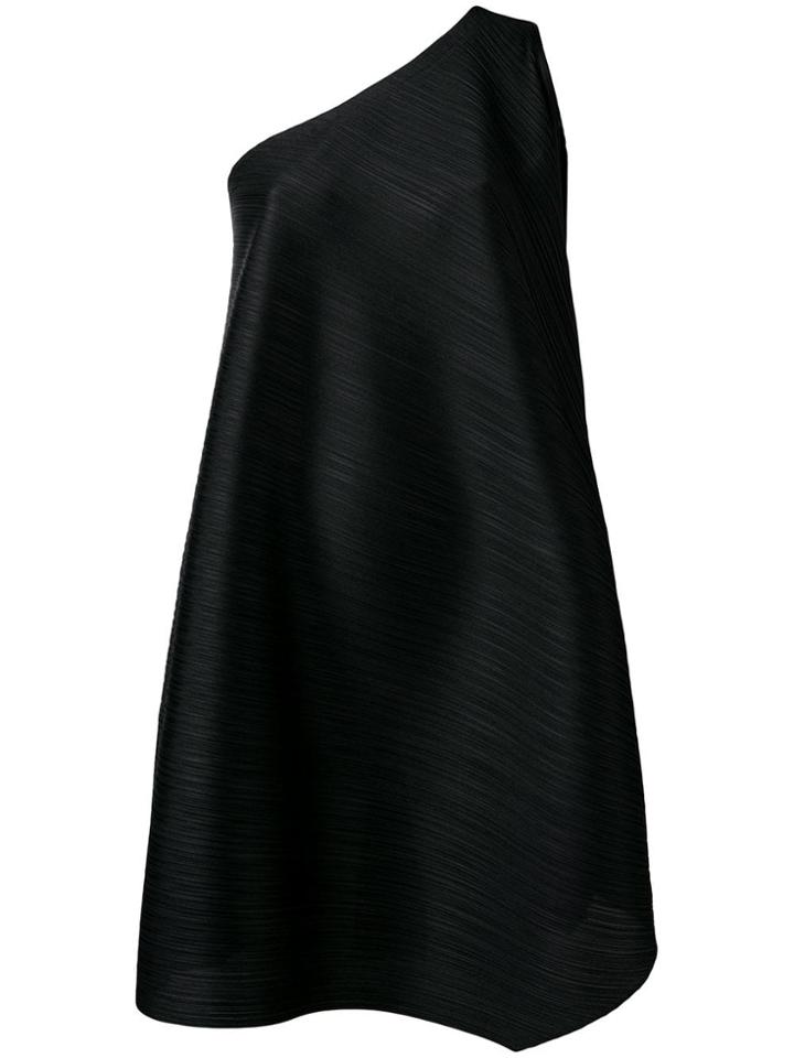 Pleats Please By Issey Miyake Flared One-shoulder Dress - Black