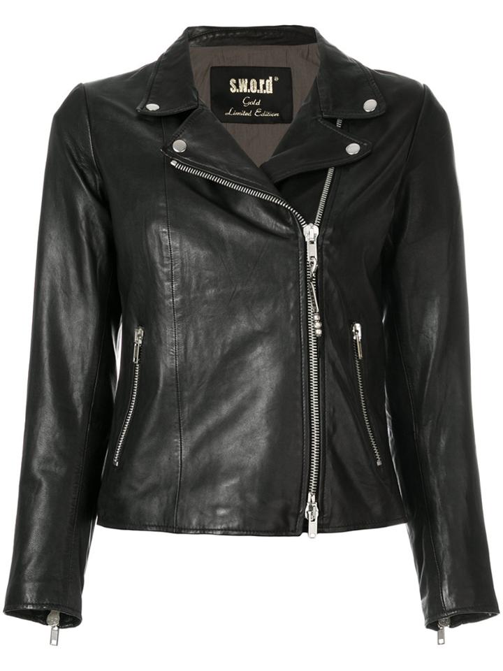 S.w.o.r.d 6.6.44 Off-center Zipped Jacket - Black