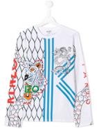 Kenzo Kids Teen Tiger Dragon Sweatshirt - White