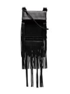 Saint Laurent Black Tanger Fringed Leather Cross Body Bag