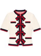 Gucci Wool Jacket With Web Bows - White
