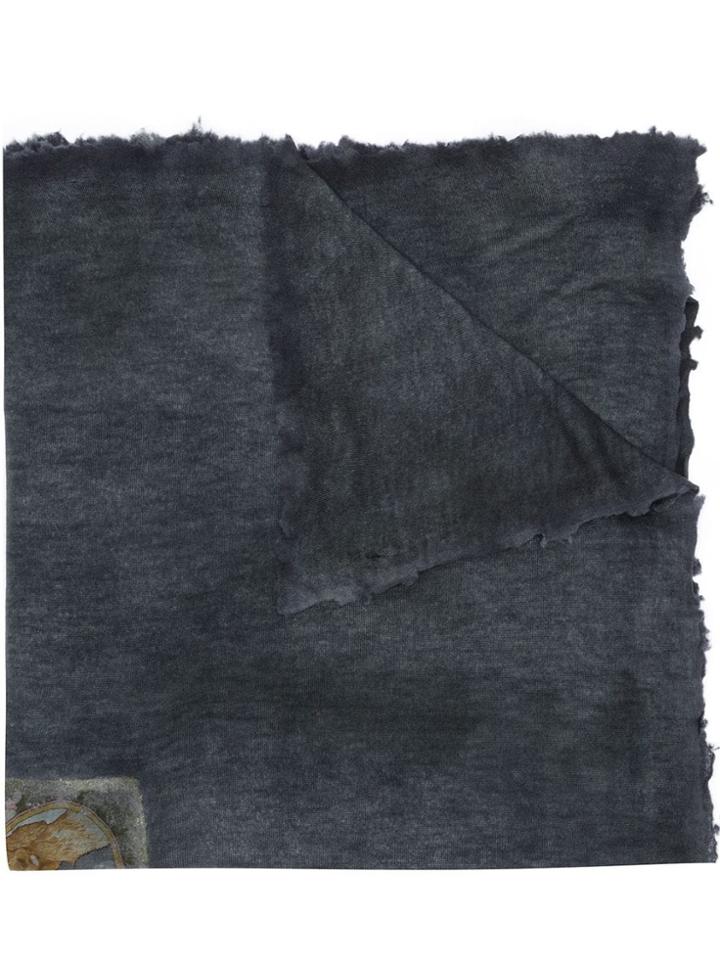 Avant Toi Fine-knit Contrast Shawl - Grey