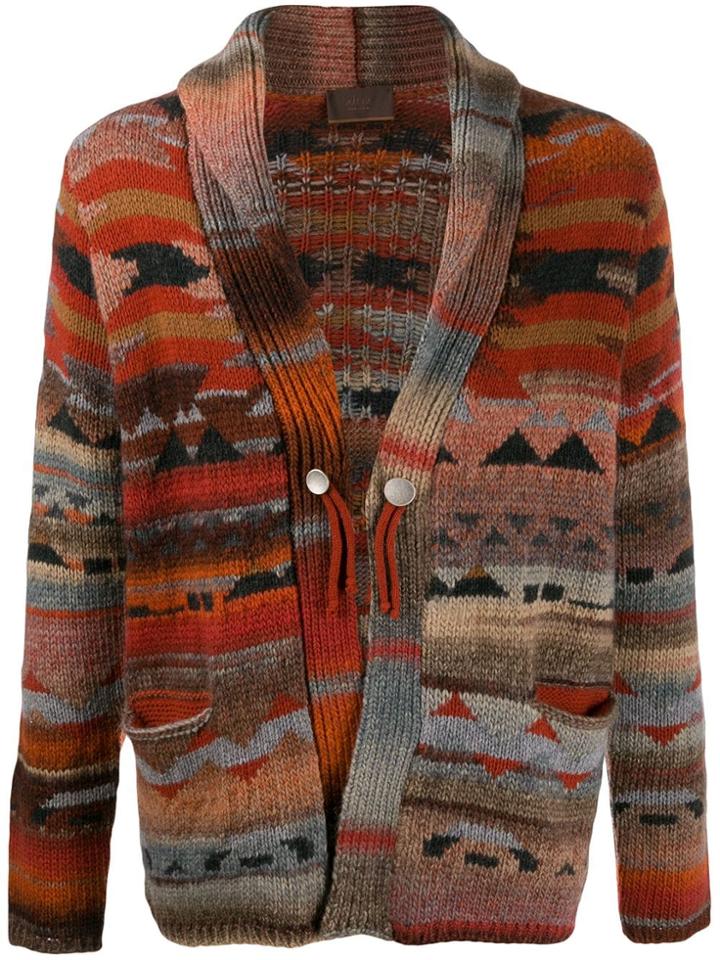 Altea Aztec Knit Cardigan - Brown