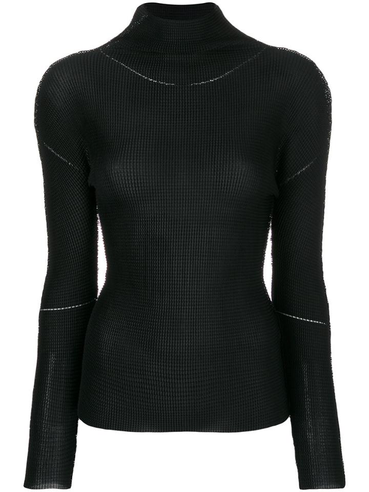 Issey Miyake Cauliflower A-poc Stretch Pleats Top - Black
