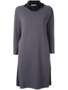 Fabiana Filippi Contrast Cowl Neck Dress, Women's, Size: 42, Grey, Silk/spandex/elastane/merino