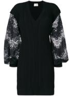 Emanuel Ungaro Contrast Sleeve Knitted Dress - Black