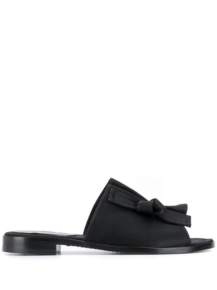 Paul Andrew Bow Tie Mules - Black