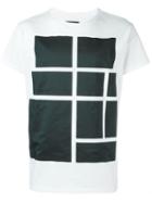 Letasca Square Print T-shirt, Men's, Size: Large, White, Cotton